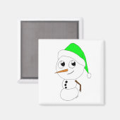 チビ（小さくかわいく書いた感じ）雪だるま マグネット (正面/裏面)
