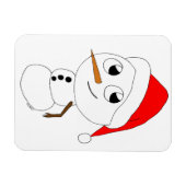 チビ（小さくかわいく書いた感じ）雪だるま マグネット (横)