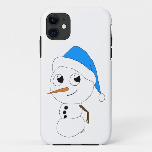 チビ(小さくかわいく書いた感じ)雪だるま Case-Mate iPhoneケース (裏面)