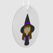 チビ（小さくかわいく書いた感じ）魔女 オーナメント (正面)