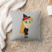 チビ（小さくかわいく書いた感じ）魔女 クッション (ブランケット)