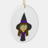 チビ(小さくかわいく書いた感じ)魔女 セラミックオーナメント (右)