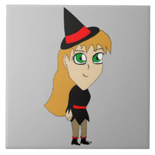 チビ(小さくかわいく書いた感じ)魔女 タイル
