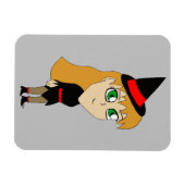 チビ（小さくかわいく書いた感じ）魔女 マグネット (横)