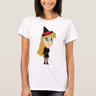 チビ(小さくかわいく書いた感じ)魔女 Tシャツ