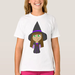 チビ(小さくかわいく書いた感じ)魔女 Tシャツ