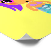 チビ（小さくかわいく書いた感じ）魔法の人魚の紫色の髪 ポスター (角)