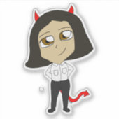 チビ(小さくかわいく書いた感じ)魔 シール (正面)