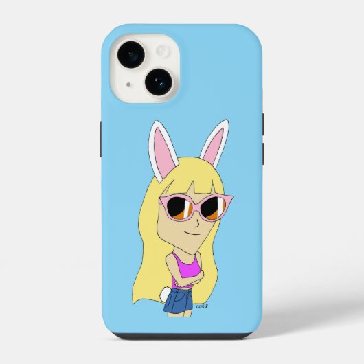 チビ（小さくかわいく書いた感じ） iPhoneケース (裏面)