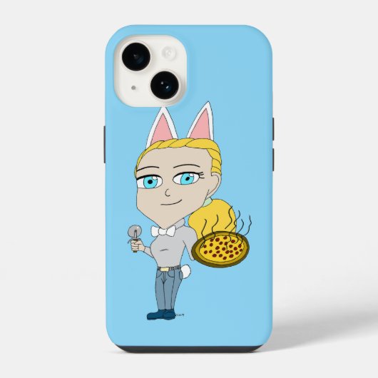 チビ（小さくかわいく書いた感じ） iPhoneケース (裏面)