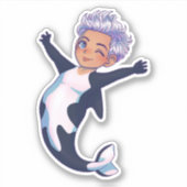 チビ（小さくかわいく書いた感じ）ORCAメルマンマーメイドシークリーチャー シール (正面)