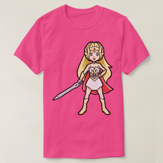 チビ（小さくかわいく書いた感じ）SheRa fromかわいいEternia Tシャツ (デザイン正面)