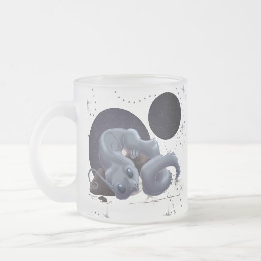 チビ(小さくかわいく書いた感じ) Sirius フロストグラスマグカップ (左)