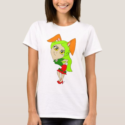 チビ（小さくかわいく書いた感じ） Tシャツ (正面)