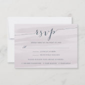 チフォンRSVPカード(食事の選択あり) |グレー薄紫 出欠カード (正面)