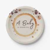 チフス素朴プ風コーヒー豆の赤ちゃんシャワー ペーパープレート (正面)