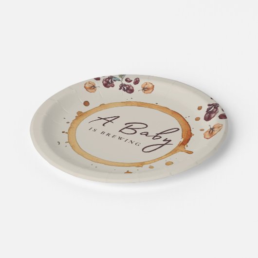 チフス素朴プ風コーヒー豆の赤ちゃんシャワー ペーパープレート (アングル)