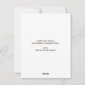 チプマンクとカボチャの秋素朴感謝祭 シーズンカード (裏面)