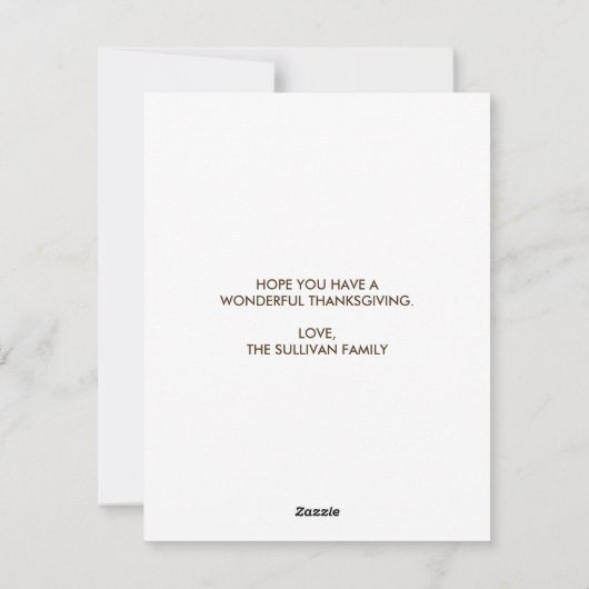 チプマンクとカボチャの秋素朴感謝祭 シーズンカード (裏面)