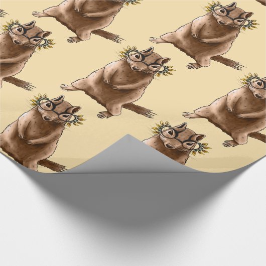 チプムンおもしろいクリスギークアニマルアート ラッピングペーパー (角)