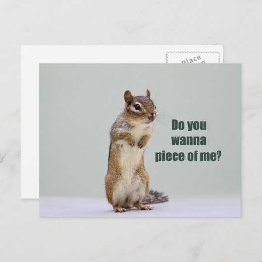 チプムンクおもしろい写真 ポストカード (正面/裏面)