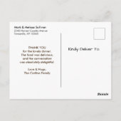 チプムンクとカボチャの秋素朴ありがとう ポストカード (裏面)