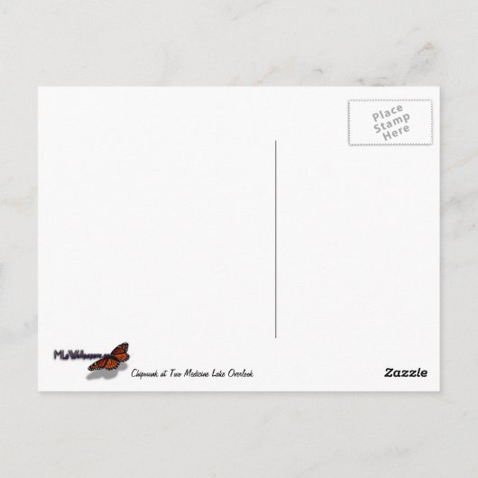 チプムンクアットツーメディスレイクオーバービュー ポストカード (裏面)