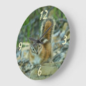 チプムンクイングレイシャー国立公園I ラージ壁時計 (傾斜)