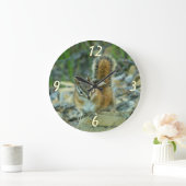 チプムンクイングレイシャー国立公園I ラージ壁時計 (ホーム)