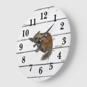 チプムンクウッドランド絵を描アニマルズシプラップ ラージ壁時計 (傾斜)