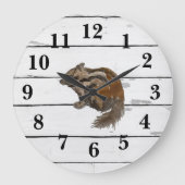 チプムンクウッドランド絵を描アニマルズシプラップ ラージ壁時計 (正面)