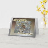 チプムンクオンロック誕生日フォスターパパ カード (黄色い花)