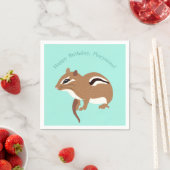 チプムンクスをテーマにした誕生日パーティカスタムー スタンダードカクテルナプキン (インサイチュ)