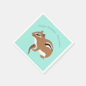 チプムンクスをテーマにした誕生日パーティカスタムー スタンダードカクテルナプキン (角)