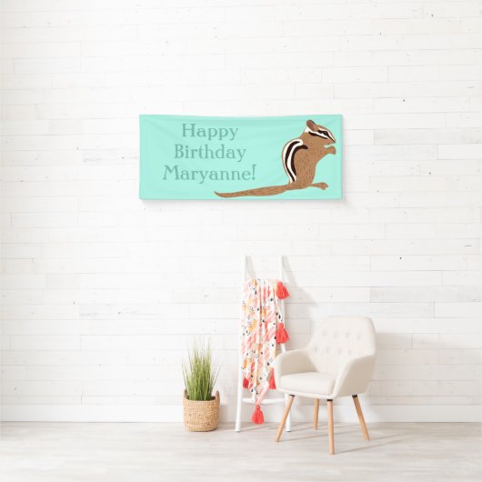 チプムンクスをテーマにした誕生日パーティカスタムー 横断幕 (インサイチュ)