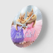 チプムンクバレリナデュオ ラウンド壁時計 (傾斜)