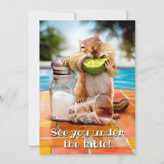 チプムンク付きライム 招待状 (正面)