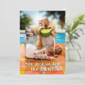 チプムンク付きライム 招待状 (スタンド正面)