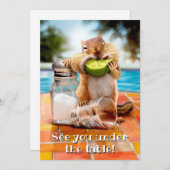 チプムンク付きライム 招待状 (正面/裏面)