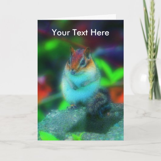 チプムンク動物ファンタジーアート自然フォトカード カード (正面)