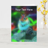 チプムンク動物ファンタジーアート自然フォトカード カード (黄色い花)