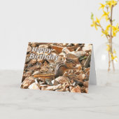 チプムンク誕生日カード カード (黄色い花)