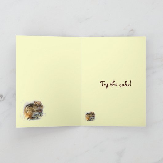 チプムンク誕生日 カード (内部)