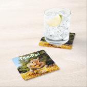 チプムン食べ物クのトウモロコシ スクエアペーパーコースター (インサイチュ)