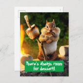 チプムン食べ物クマシュマロ インビテーションポストカード (正面/裏面)