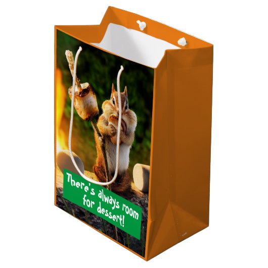 チプムン食べ物クマシュマロ ミディアムペーパーバッグ (正面アングル)