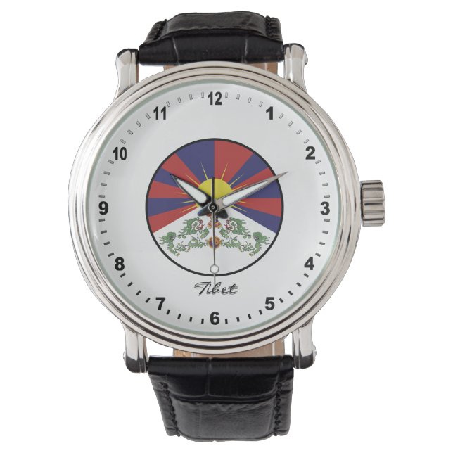 チベエレガントットウォッチ&チベット国旗 腕時計 (正面)