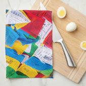 チベカラフルット祈りの言葉フラグ – チベット キッチンタオル (四つ折り)