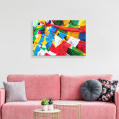 チベカラフルット祈りの言葉フラグ – チベット キャンバスプリント (インサイチュ (リビング))