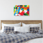 チベカラフルット祈りの言葉フラグ – チベット キャンバスプリント (インサイチュ (寝室))